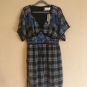 Anthropologie Blue Plaid dress